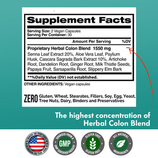 15 Day (2x) Herbal Colon Detox - American Standard Supplements