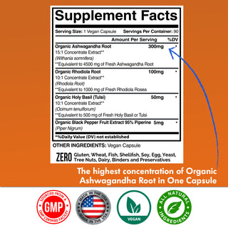 Organic Ashwagandha 6005mg - American Standard Supplements